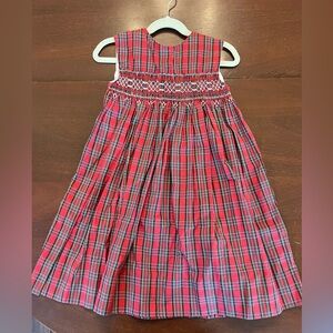 Red plaid Christmas Smocked Dress